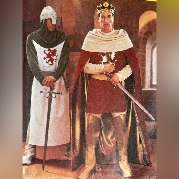 McCall's 3658 Camelot King Arthur Costume Sewing Pattern UNCUT Large-XL Men’s - Picture 2 of 9
